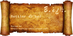 Bettler Ábel névjegykártya